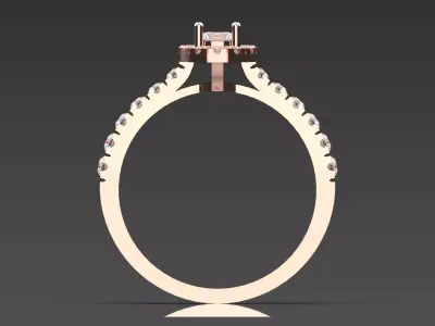 Romantic Solitaire Engagement Ring with Diamonds Model sr0090 3D print model