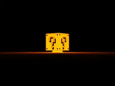 8 Bit Question Block Lamp Free 3D model