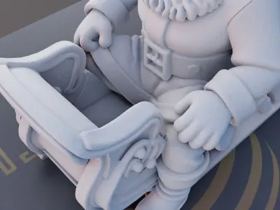 Santa in Sleigh 3D Printable Christmas Model 3D print model