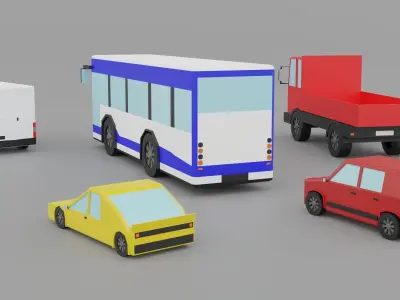 Means of transport Low-poly 3D model