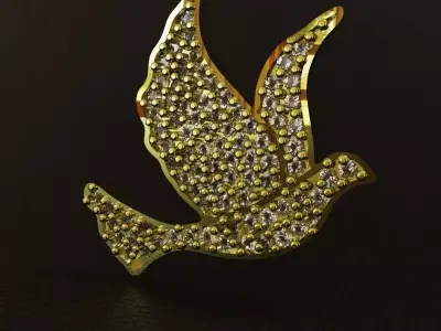 Diamond Bird Pendant 3D Model 3D print model