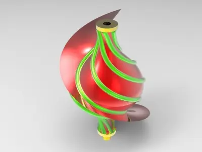 Twisted Model spiral object Free 3D model