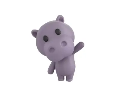Character137 Rigged Hippo 3D model