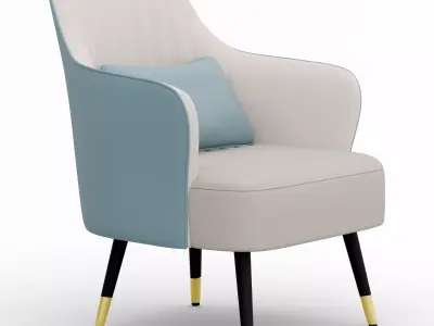 Luxury Armchair with Cushion Low-poly 3D model