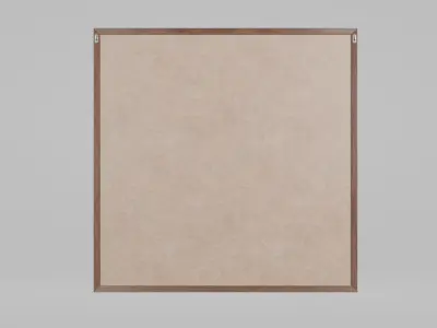 Customizable Wooden Wall Cork Board - Square Pin Notice Board Low-poly 3D model