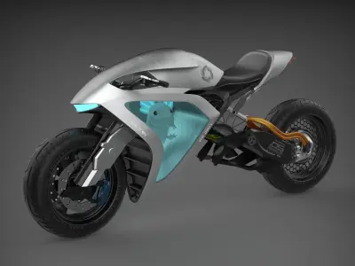 Scifi moto Sport Bike tech motorcycle futuristic concept turbos 3D model