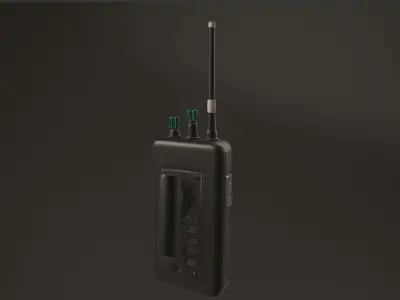 3D Police Radio -  Walkie Talkie  With Charger - With Textures Low-poly 3D model