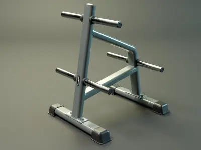 Bumper Plate Storage Rack Low-poly 3D model