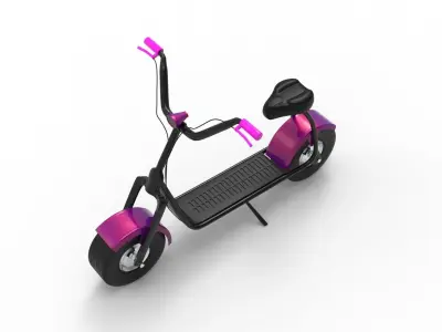 ELECTRIC SCOOTER-PURPLE 3D model