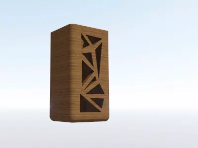 vase 3D model wooden bookcase Free low-poly 3D model