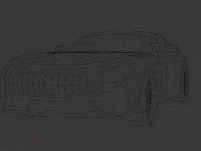 Gameready Low Poly Mercedes AMG GT Low-poly 3D model