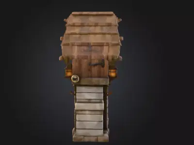 Medieval Gatehouse Door Low-poly 3D model