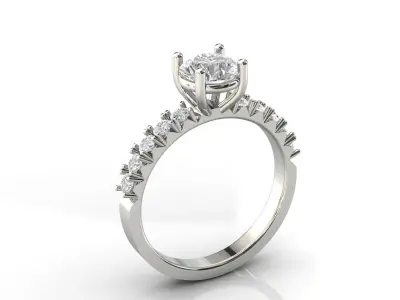 STL 3DM Print Ready Women Diamond Ring Lightweight Printable  3D print model 28