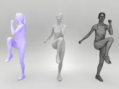Fitness woman doing exercise 421 Low-poly 3D model