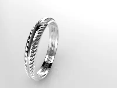 Wedding band wheat pattern  3D print model