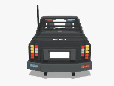 Voxel FBI Car Low-poly 3D model