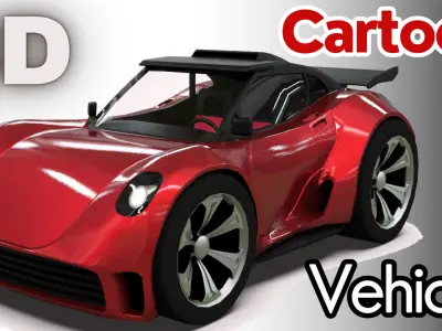 Cartoon Vehicle - Youtube timelapse modeling   Low-poly 3D model