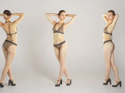 Sexy woman in a swimsuit posing  199 Low-poly 3D model