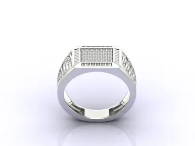 Print Ready STL 3DM  Gents Rings Diamond Men Ring  3D print model 142