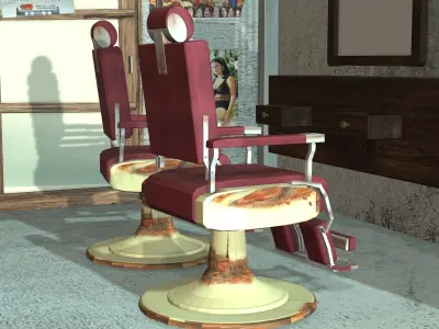  Classic barber shop 3D model