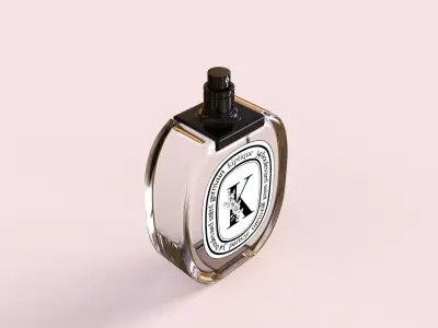 Oval squared Diptyque Perfume bottle with cap Free 3D model