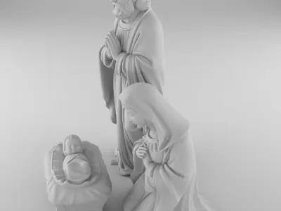 Holy Family Nativity Set STL 3D print model