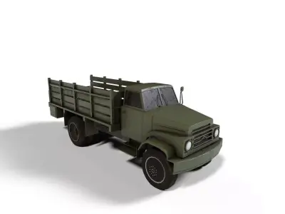 sungri truck lowpoly Low-poly 3D model