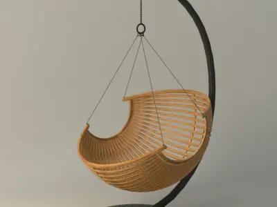 Wood Hanging Chair 3D model
