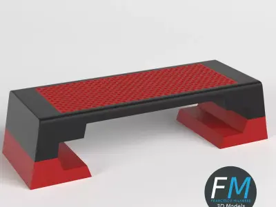 Gym equipment - Aerobic step 3D model