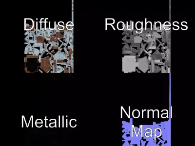 Victorian Blue Mansion model pack Low-poly 3D model