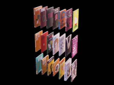 Low Poly Books stack of cards Free low-poly 3D model