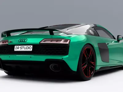 Audi R8 Green Hell Edition 2021 Low-poly 3D model