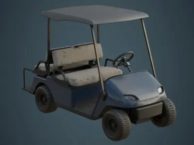Golf Cart 1B Low-poly 3D model