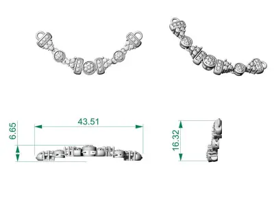 Effortless Luxury with Modern Diamond Circle Necklace 3D print model