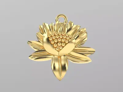 flower art deco charm pendant  3D print model