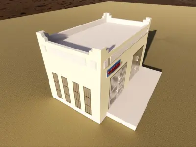 Small Electrical Substation Building in Revit 3D model