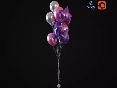 Helium balloons 3D model