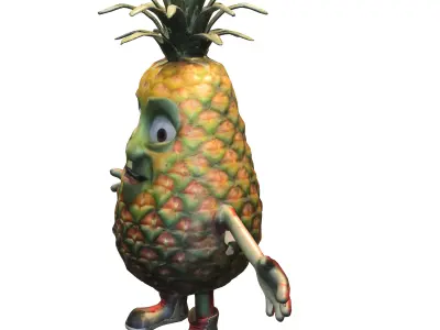 Cartoon Pineapple Low-poly 3D model