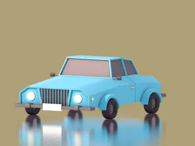 Cartoon Car Low-poly 3D model