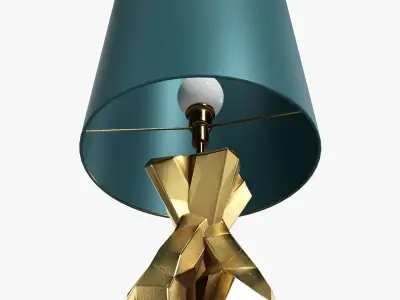 Table lamp with lampshade 06 3D model