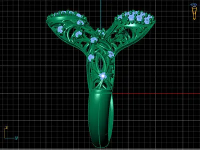 Two Head Women Ring 3DM Womens Ring 3d models 3D print model 3D print model 31