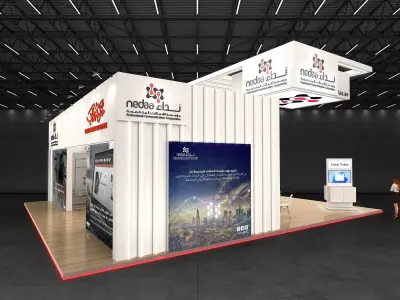 12x10m All side open Exhibition stand 3D model