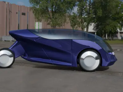 Futuristic Autonomic Vehicle Concept Car 3D model