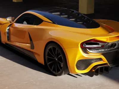 Realistic Parking Lot Low-poly 3D model