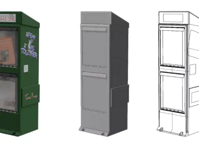 NewsStands Low-poly 3D model