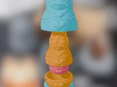 Catrioshka The Mama Cat Endless container 3D print model