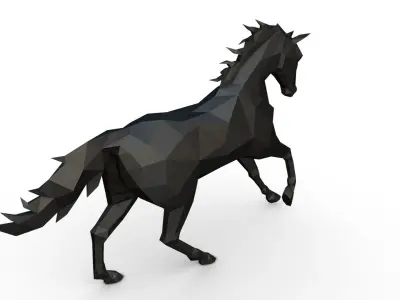 horse figure low poly 3D print model