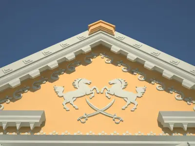 Ornamental gate Medieval danish building architecture gate india 3D model