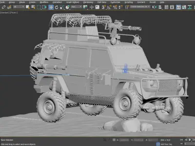 Military 4X4 Low-poly 3D model