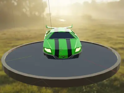 Green PoisonTupper v1 - Low-Poly Car Low-poly 3D model